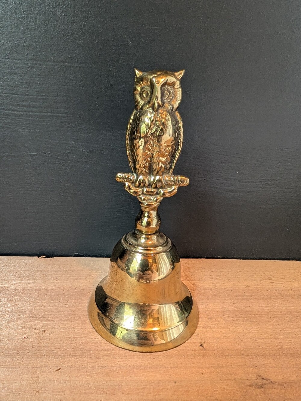 Vintage Made In England Metal Owl Bell